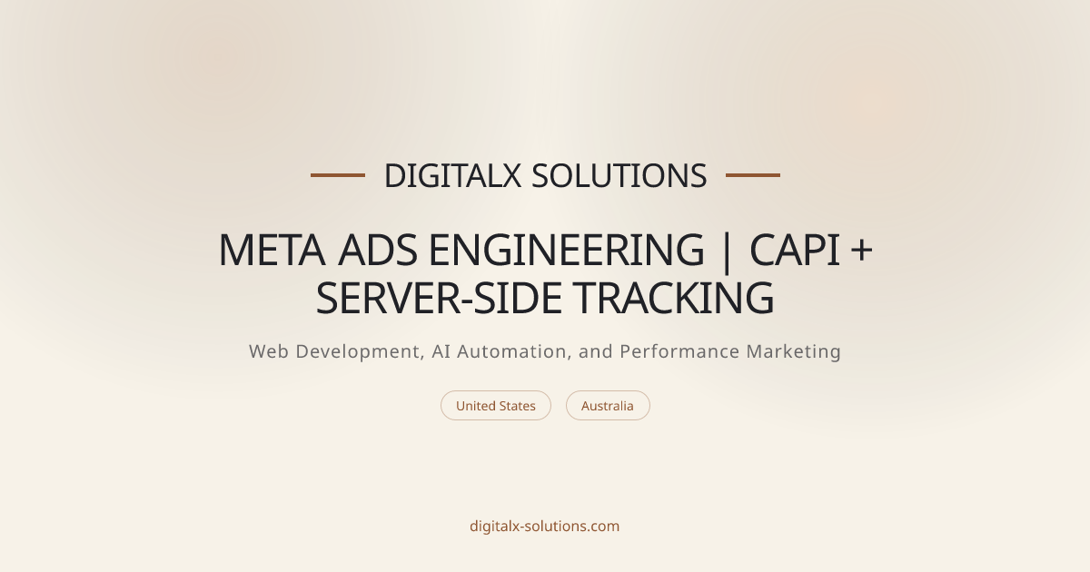 Meta Ads Engineering | CAPI + Server-Side Tracking | DigitalX Solutions